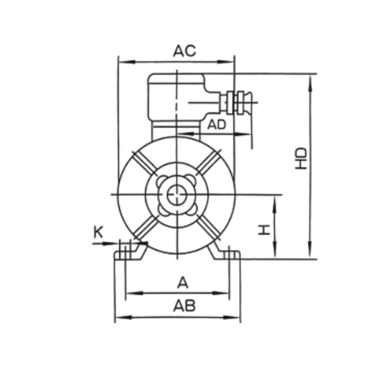 機(jī)座帶底腳、端蓋上無凸緣的電動(dòng)機(jī)(B3)