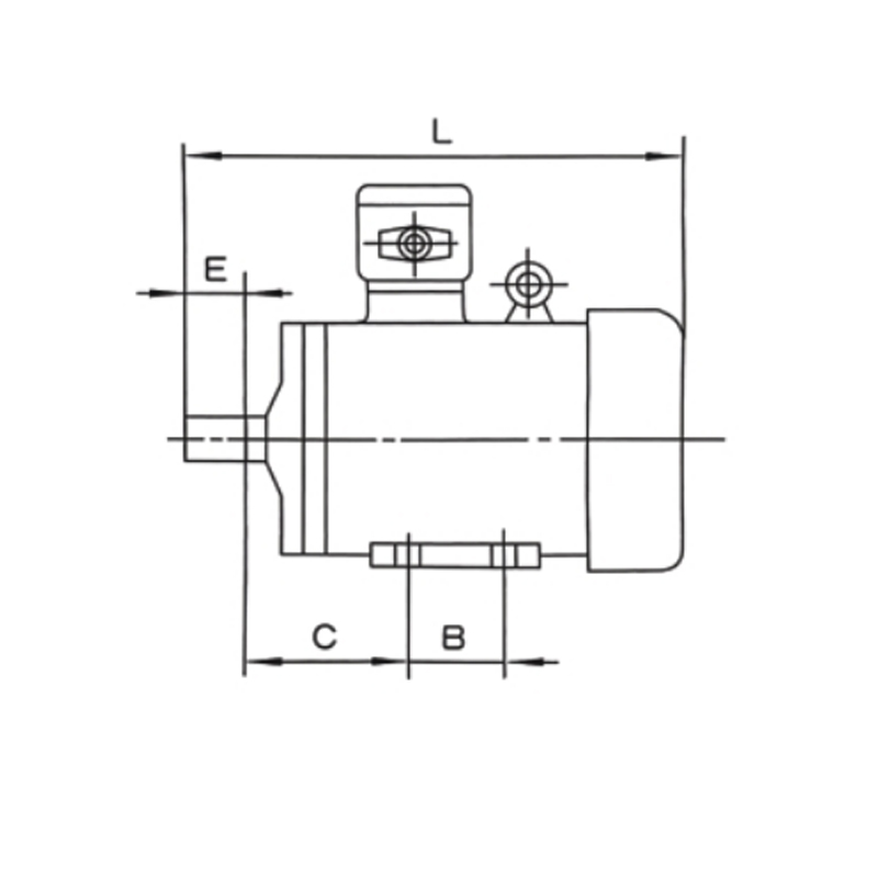 Unflanged motor with pedestal (B3)